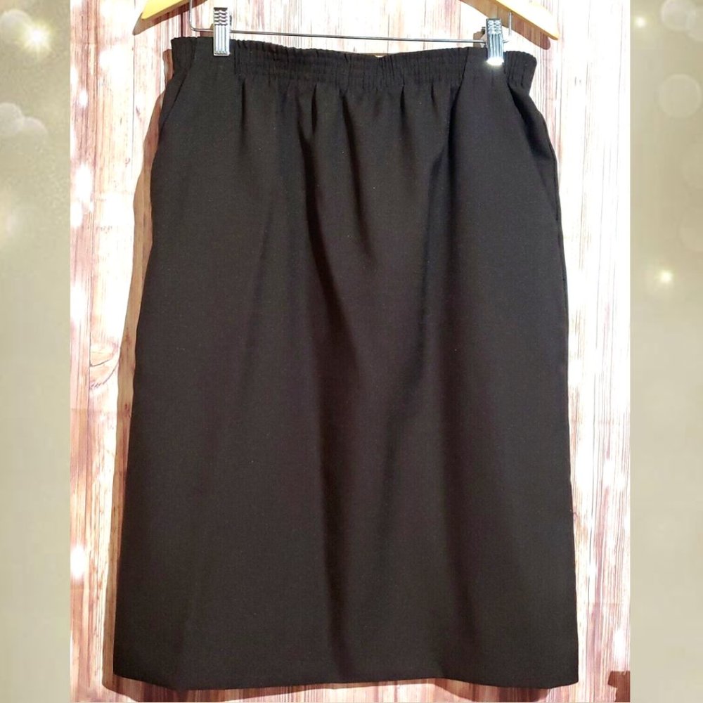 Donnkenny Classics Womens Brown Midi Length Polyester Skirt Deep Pockets Size 14